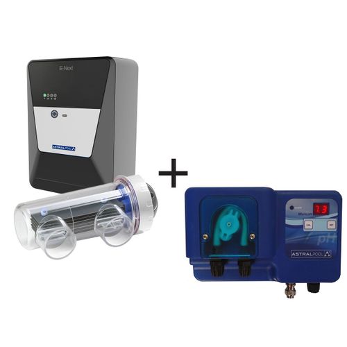 Electrolyseur au sel E-Next 40 + Pompe doseuse Micro pH - Astral Pool