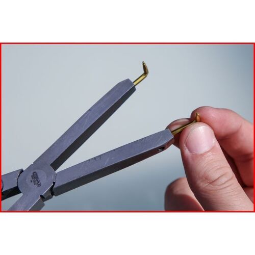 KS TOOLS Werkzeuge-Maschinen GmbH Paire de pointes pour pince de sécurité à double articulation, 1,0 mm, coudée à 90° (500.7018)