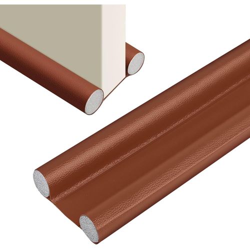 Boudin de Porte Double Face de 96 cm pour Portes,Boudin de Porte réglable et insonorisant pour Bas de fenêtre (Marron)