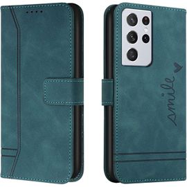 Sjzg-Coque Pour Samsung Galaxy S22 Ultra, Etui Portefeuille Samsung S22 Ultra, Protection Etui À Rabat Housse En Cuir Pu Avec Antichoc Tpu [Fermoir Magnétique] Pour Samsung S22 Ultra (Vert)