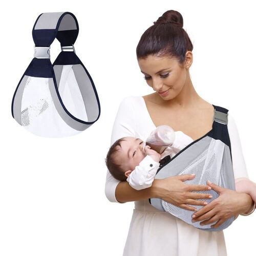 Porte-Bébé, Porte-Bébé Réglable, Porte-Bébé À Moitié Enveloppé, Porte-Bébé À Une Épaule, Économie De Main-D'¿Uvre, Coton Naturel Avec Tissu En Maille Respirante Pour Nouveau-Né À Tout-Petit Jusqu'à 45
