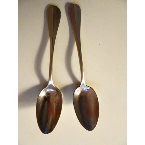 Set De 2 Petites Cuillères Anciennes En Métal Argenté - Poinçon 