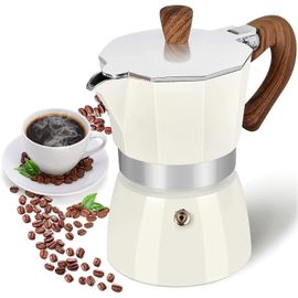 Cafetière Expresso À Poser Sur La Cuisinière, Cafetière Moka 3 Tasses À Expresso - Percolateur Manuel À Café Cubain De 140 Ml, Cafetière Moka Expresso Greca En Aluminium De Qualité Supérieure.