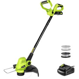 SnapFresh Coupe-Bordures Dresse-Bordures à Fil Diam. de Coupe 30 cm Électrique 20V sans Fil avec Batterie, Tête Pivotante, 1,65 mm à Alimentation Automatique, 2 Bobines de Fil, Poignée Réglable
