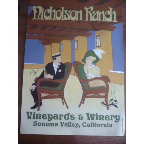Poster / Affiche : Nicholson Ranch – Vineyards & Winnery – Sonoma Valley , Califonnia - Dimension 70x50