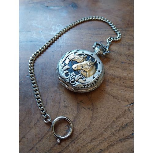 Montre De Poche À Quartz Aurore Fondée 1887 Quartz Tete De Chevaux