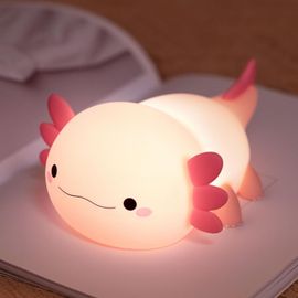 Huag-Axolotl Veilleuse Enfant Rechargeable, Veilleuse Bébé, Silicone Lampe Tactile De Chevet Sans Fil, Axolotl Lampe Veilleuse Enfant, Decoration Chambre Bebe, Cadeau Fille Garçon