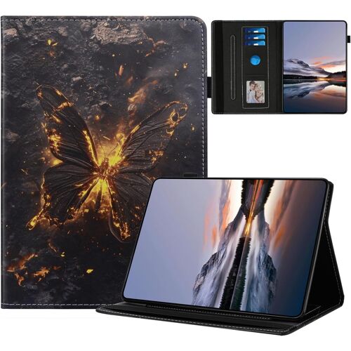 KAL-Tablette Coque Pour Samsung Galaxy Tab A 10.1 2019 Sm-T510 T515 Étuis Housse Pu Cuir Flip Peint Motif Support Protection Pour Coque Samsung Galaxy Tab A 10.1 2019,Papillons De Feu