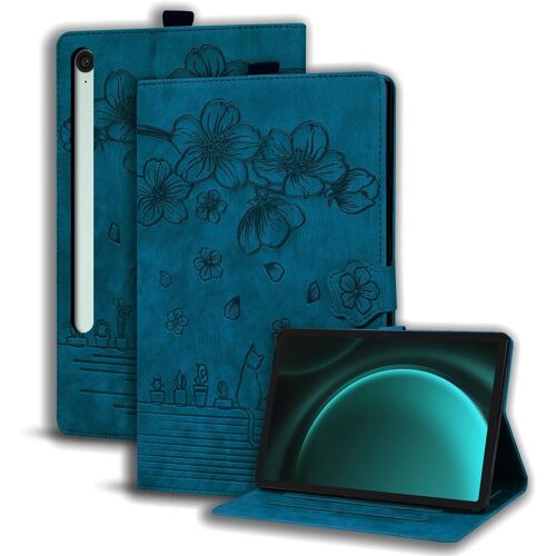 KAL-Coque Pour Samsung Galaxy Tab S10 Fe 10.9" 2025 Sm-X520/X526/X526B/Galaxy S9 Fe 10.9" Sm-X510/X516B Housse Étui De Protection Avec Support Fonction Étui À Rabat Avec Porte-Pencil Bleu Royal