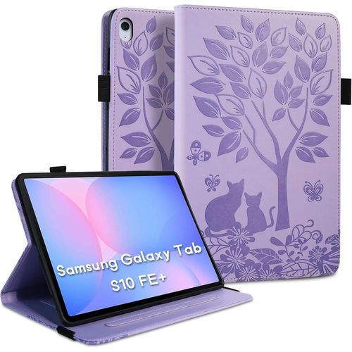 Coque Pour Samsung Galaxy Tab S10 Fe Plus 2025 (13.1 Pouces) Étui En Cuir Pu Housse De Protection Avec Porte-Stylo Et Support Tablette Case Pour Galaxy Tab S10 Fe +((Sm-X620/X626b)-Violet