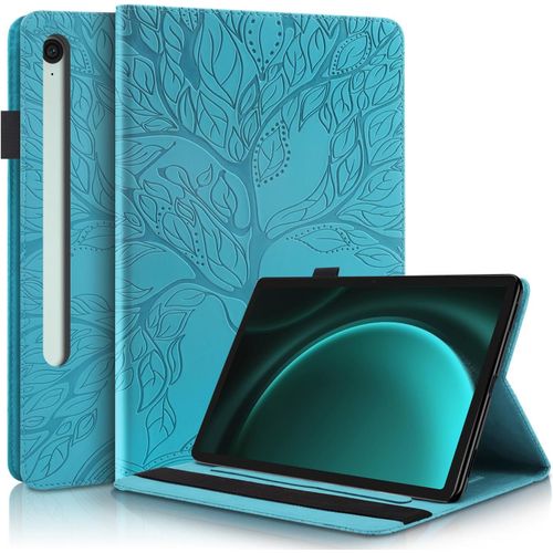 Kal-Coque Pour Samsung Galaxy Tab S10 Fe 10.9" 2025 Sm-X520/X526/X526b/Galaxy Tab S9 Fe 10.9" Sm-X510/X516b Housse De Protection Avec Porte-Pencil Étui À Rabat Avec Support Fonction Bleu