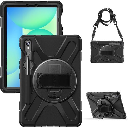 Coque Antichoc Pour Samsung Galaxy Tab S10 Fe 2025 10.9""/S9 Fe/Tab S9 11"", Étui Armure Robuste Avec Support Rotatif, Dragonne Et Bandoulière, Porte-Stylet, Coque Pour Galaxy Tab S1[Sel6271917]
