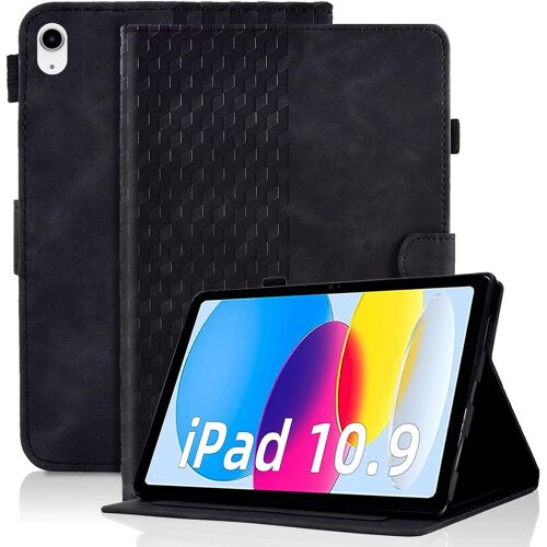 Coque pour iPad 10.9 2022 (iPad 10¿¿me G¿¿n¿¿ration) Housse de Protection Cuir PU Etui Flip Cover Poche Case avec Support pour Tablette iPad 10,9 Pouces, Noir