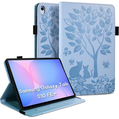 Eryi-Coque Pour Samsung Galaxy Tab S10 Fe Plus 2025 (13.1 Pouces) Étui En Cuir Pu Housse De Protection Avec Porte-Stylo Et Support Tablette Case Pour Galaxy Tab S10 Fe+((Sm-X620/X626b)-Bleu