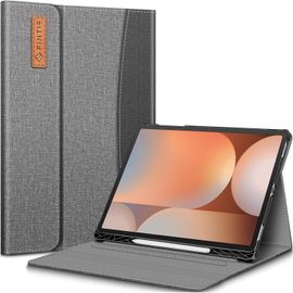 Coque Pour Samsung Galaxy Tab S10 Plus/S9 Plus Et Tab S9 Fe Plus 12.4 Pouces (2024/2023)-Housse Multipositions,Etui Avec Poche Frontale Et Fermeture Magnétique,Gris