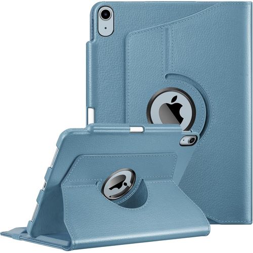 Coque pour iPad Air 11 Pouces M3/M2 (2025/2024),iPad Air 5/4 10.9 Pouces (2022/2020)-[Rangement de Stylet] Étui Rotatif à 360° Housse Pivotante Veille/Réveil Auto,Bleu Brumeux