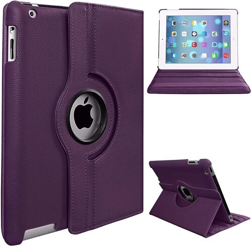 TIANYI-World Biz Étui portefeuille en cuir PU résistant aux chocs avec support pliable pour iPad 9.7 (2017) et (2018) Violet