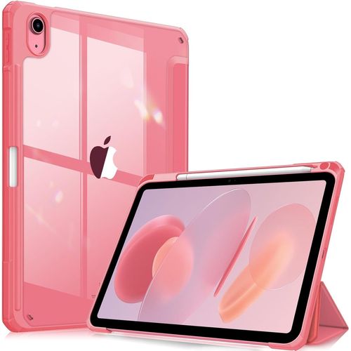 Coque Pour Ipad (A16) 11ème Génération 11 Pouces 2025, Ipad 10ème Génération 10.9 Pouces 2022 - [Rangement De Stylet] Coque Transparente Claire, Housse Bord Antichoc, Rose
