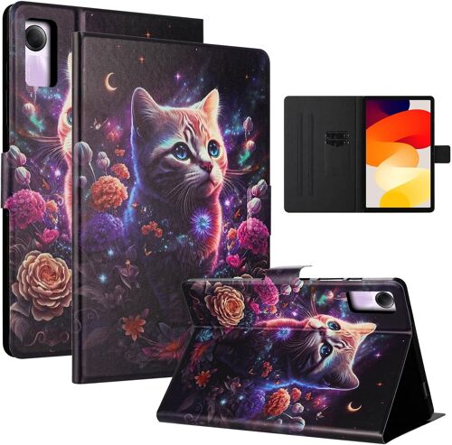 Coque Pour Xiaomi Redmi Pad Se 11 Pouces Pu Matérielle Coque Tablette Redmi Pad Se/23073rpbfg Fonction Support Tpu Housse, Chat Tigré