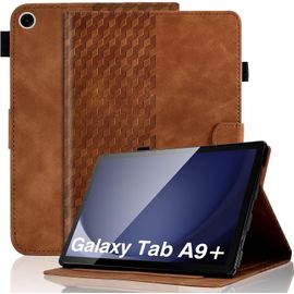 Coque Pour Ipad 9.7 Pouce 2018/2017 (Ipad 6ème/5ème Génération) Housse Ipad Air 2, Ipad Air Cuir Pu Etui De Protection Flip Cover Case Treillis Avec Multi-Angle Support Et Poche, Rouge.[F594]