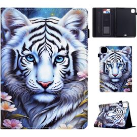 Coque Pour Ipad Air 11 2025/2024 Ipad Pro 11 2022/2021/2020/2018 Ipad Air 5 10.9"" (2022), Fonction Support Étui Avec Flip Book Housse Ipad Air 4 10.9"" (2020) - Tigre Bianca