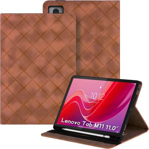 Kal-Coque Pour Lenovo Tab M11 2024 (Tb330fu/Tb330xu) 11 Pouces Housse De Protection Avec Porte-Pencil Support Fonction Etui Tablette Cuir Pu Étui Lenovo Tab M11 - Marron