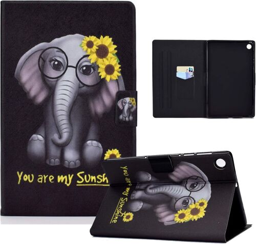 Coque pour Samsung Galaxy Tab A8 2021 10.5 Pouces/SM-X200/SM-X205, ?tui Housse Samsung A8 2021,Coque de Protection avec Support Fonction pour Galaxy Tab X200, El¿¿phant de Chrysanth¿¿me