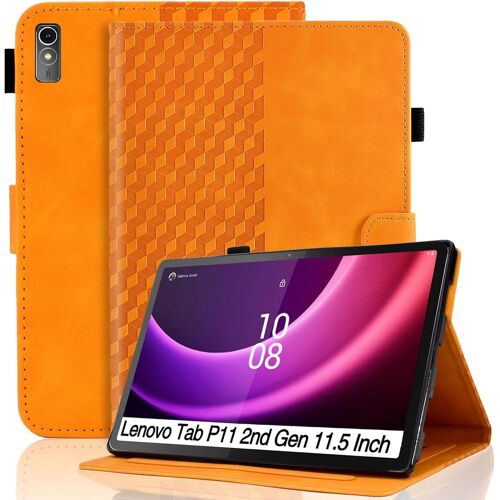 Coque Pour Lenovo Tab P11 (2nd Gen)/ Pad Plus 2023 (11,5 Pouce) Housse Tb350fu / Tb350xu Cuir Pu Etui De Protection Flip Cover Case Avec Support Pochette Tablette Coque, Orange