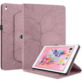 Naeryut-Coque Pour Ipad Air 2/Air 1/Ipad 9,7"" 2018/2017 (5ème/6ème Génération) Support Rotatif À 360 Degrés Étui Ipad 9.7"" Pu Cuir Housse De Protection Avec Porte-Crayons Ipad Air 2/Air 1 Rose Gold
