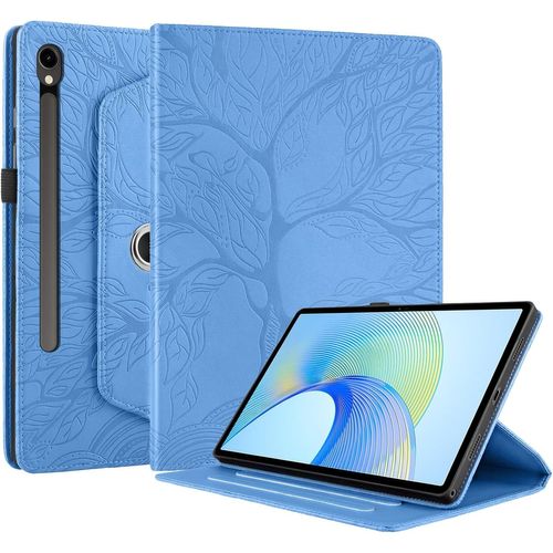 Coque Pour Samsung Galaxy Tab S10 Fe 10.9" 2025 Sm-X520/X526/X526b/Galaxy Tab S9 Fe Sm-X510/X516b Étui Support Rotatif À 360 Degrés Pu Cuir Housse De Protection Avec Porte-Pencil Bleu