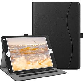 Coque Pour Ipad 6e/5e Génération 9.7 Pouces (2018/2017) Et Ipad Air 2/Air 1 9.7"" - Etui Multi-Angles Housse Folio Avec Poche De Document, Noir.[F4740]