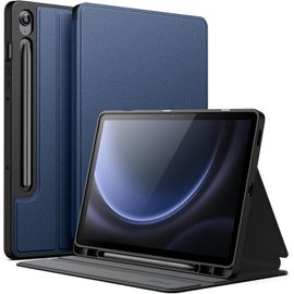 Coque Pour Samsung Galaxy Tab S10 Fe / S9 Fe 10,9 Pouces Avec S Pen Porte-Stylet, Fine Folio Support Protecteur Tablette Housse Étui, Multi-Angle Affichage (Bleu Marine)