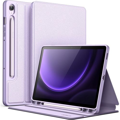 Coque Pour Samsung Galaxy Tab S10 Lite / S10 Fe / S9 Fe 10,9 Pouces Avec S Pen Porte-Stylet, Fine Folio Support Protecteur Tablette Housse Étui, Multi-Angle Affichage (Lavande)