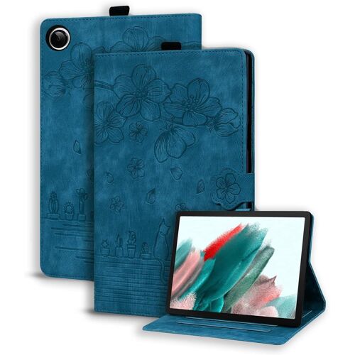 Coque Samsung Galaxy Tab A8 10.5 2021,Pu Cuir Cover Tablette Housse De Protection Samsung Tab A8 2021,Portecrayons Portefeuille Tablet Étui Pour Galaxy Tab A8 Smx200/X205/X207,Bleu Royal