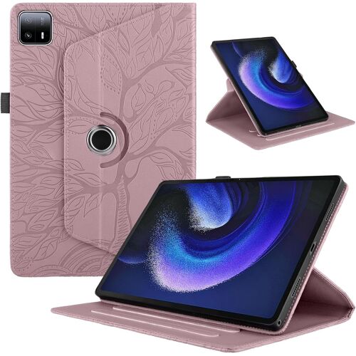 Coque Pour Tablette Xiaomi Pad 6 14 Pouces 2023 Étuis Rotation À 360 Degrés Avec Support Housse De Protection Cover Pu Cuir Flip Case Pour Xiaomi Pad 6 Coque, Rose Gold Arb[COQ5192257]