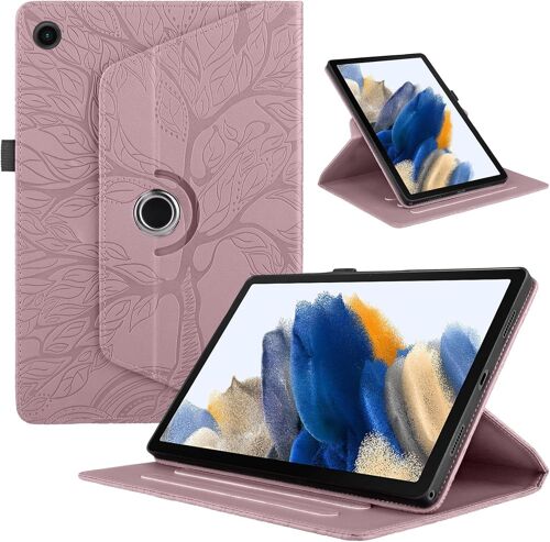 Coque pour Tablette Lenovo M10 Plus (2nd Gen) 10.3"" 2020 (TB-X606F/TB-X606X) Tablette Coque ¿¿tuis Cuir 360¡ãRotatif Multi-Angle Stand Flip Housse Cover Lenovo M10 Plus Gen 2,Rose Gold Arbres