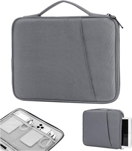 TIANYI-9-11"" Étui de Tablette pour iPad 11 Pouces A16 2025, iPad 10,9""/10,2"", Galaxy Tab A9+/A9 Plus 11"", Sac de Protection avec Poches, Gris Foncé