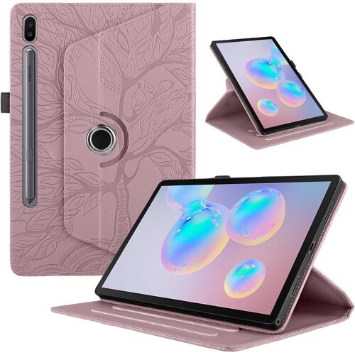 KAL-Coque Tablette Samsung Galaxy Tab S6 10.5 Pouces 2019 Coque Sm-T860/T865 Étuis Pu Cuir 360°Rotatif Multi-Angle Stand Flip Protection Housse Samsung Galaxy Tab S6 Rotating Cover, Rose Gold