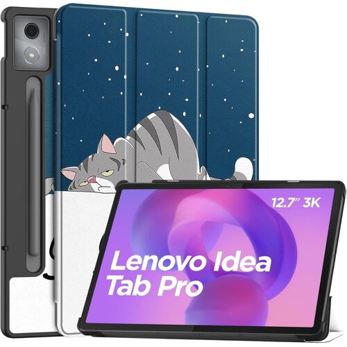 Coque Compatible pour Lenovo Ieda Tab Pro 12.7"" 2025 Housse de Protection en Cuir PU Étui Magnétique Ultra-Mince avec Fonction Support - Good Night