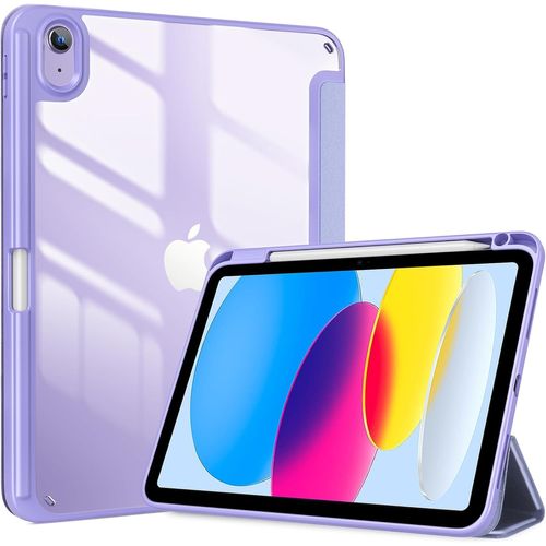 Coque Porte-Stylet Pour Ipad A16 11 Pouces 2025 11ème Génération, Ipad 10ème Génération 10,9 Pouces En 2022, Nouvel Étui Amélioré, Housse De Protection Anti-Chute -Violet Clair