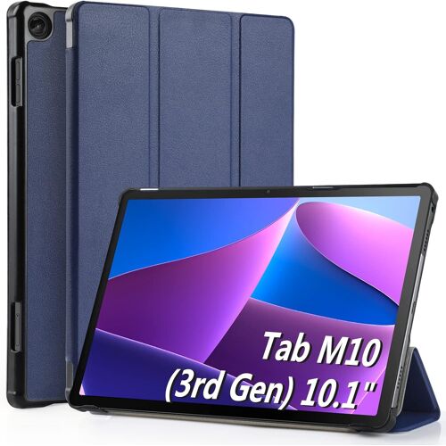 Coque Compatible Pour Lenovo Tab M10 3Rd Gen 10.1 Pouces 2022 (Tb-328F/Tb-328X) Bleu, Protection Ultra Fin En Cuir Pu Housse Étui Coques