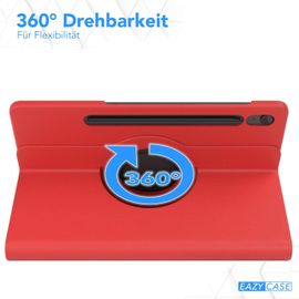 Étui Pour Tablette Galaxy Tab S10 Fe Housse De Protection Smart Cover Support Rotatif Pochette Pliante 360° Pivotante Avec Fonction Stand Cuir Synthétique Rouge