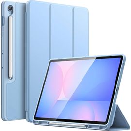 Coque Pour Samsung Galaxy Tab S10 Fe Plus/S10 Fe+ 13,1 Pouces Avec S Pen Porte-Stylet, Étui Housse De Protection En Tpu Souple À Trois Volets Support, Soutien Chargement Du S Pen (Bleu)