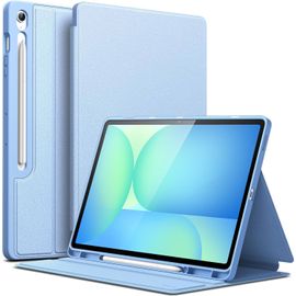 Coque Pour Samsung Galaxy Tab S10 Fe Plus/S10 Fe+ 13,1 Pouces Avec S Pen Porte-Stylet, Étui Housse Protection Tablette Fine Folio Support, Multi-Angle Affichage (Bleu)