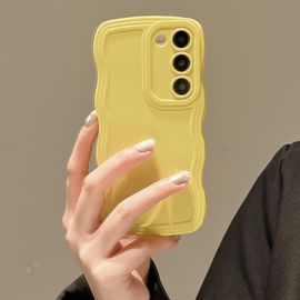TRAHOO-Coque pour Samsung Galaxy S20 FE 5G, Housse de Protection Wave Frame Etui en Ultra Léger et Mince Antichoc Souple TPU Bumper Cover pour Filles Femme Full Caméra Protection, Jaune