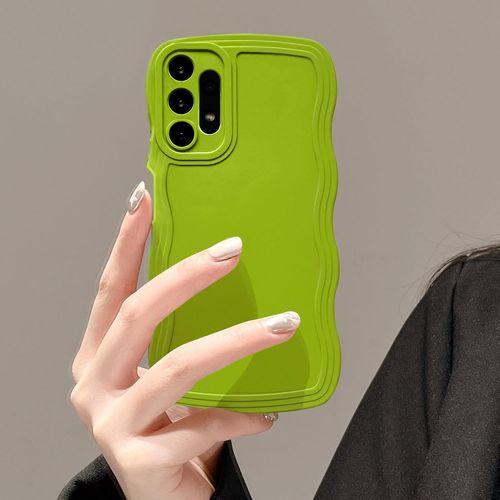 Sjzg-Coque Pour Samsung Galaxy A13 5g, Housse De Protection Wave Frame Etui En Ultra Léger Et Mince Antichoc Souple Tpu Bumper Cover Pour Filles Femme Full Caméra Protection, Vert