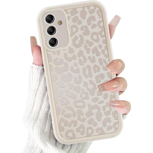 SJZG-Coque Pour Samsung Galaxy A26 5G 6,64\U201D, Aesthetic Léopard Motif Étui Blanc Mat Housse Ultra Mince Tpu Souple Silicone Case Antichoc Anti-Rayures Bumper Protection Cover, 07