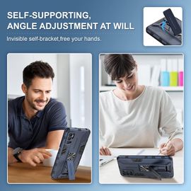 Coque Pour Xiaomi Redmi Note 10 5g Avec Verre Trempé, Outdoor Antichoc De Qualité Militaire Coque Avec Béquille Anti Rayure, Compatible Support De Voiture Magnétique - Bleu