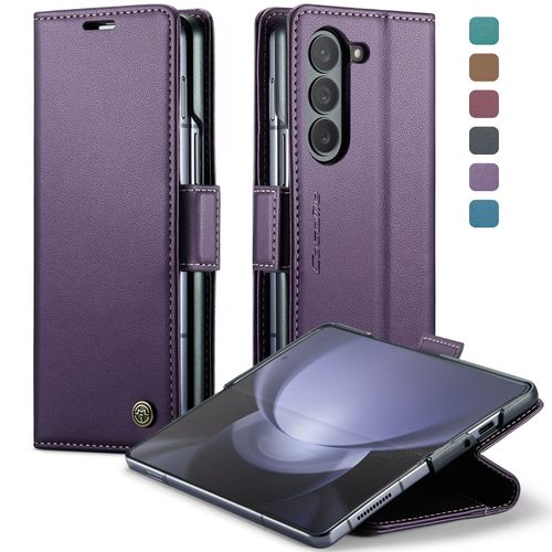 Coque Pour Samsung Z Fold 7,Étui Housse Samsung Z Fold 7,Wireless Charging,Antichocsupport Pliable,Clamshell,Brosse Anti-Vol,Étui De Téléphone À Cassette - Mauve