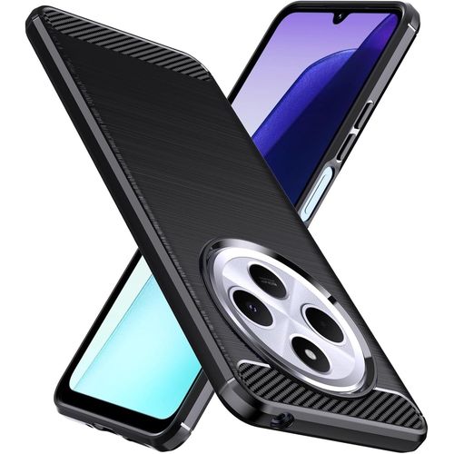 Kalanka-Coque Pour Xiaomi Redmi 14c/Redmi A3 Pro/Redmi A4/Poco C75,Premium Tpu Souple & Fibre De Carbone Housse Redmi 14c Antichoc, Anti-Rayures, Anti-Dérapante, Etui De Protection Redmi 14 C,Noir